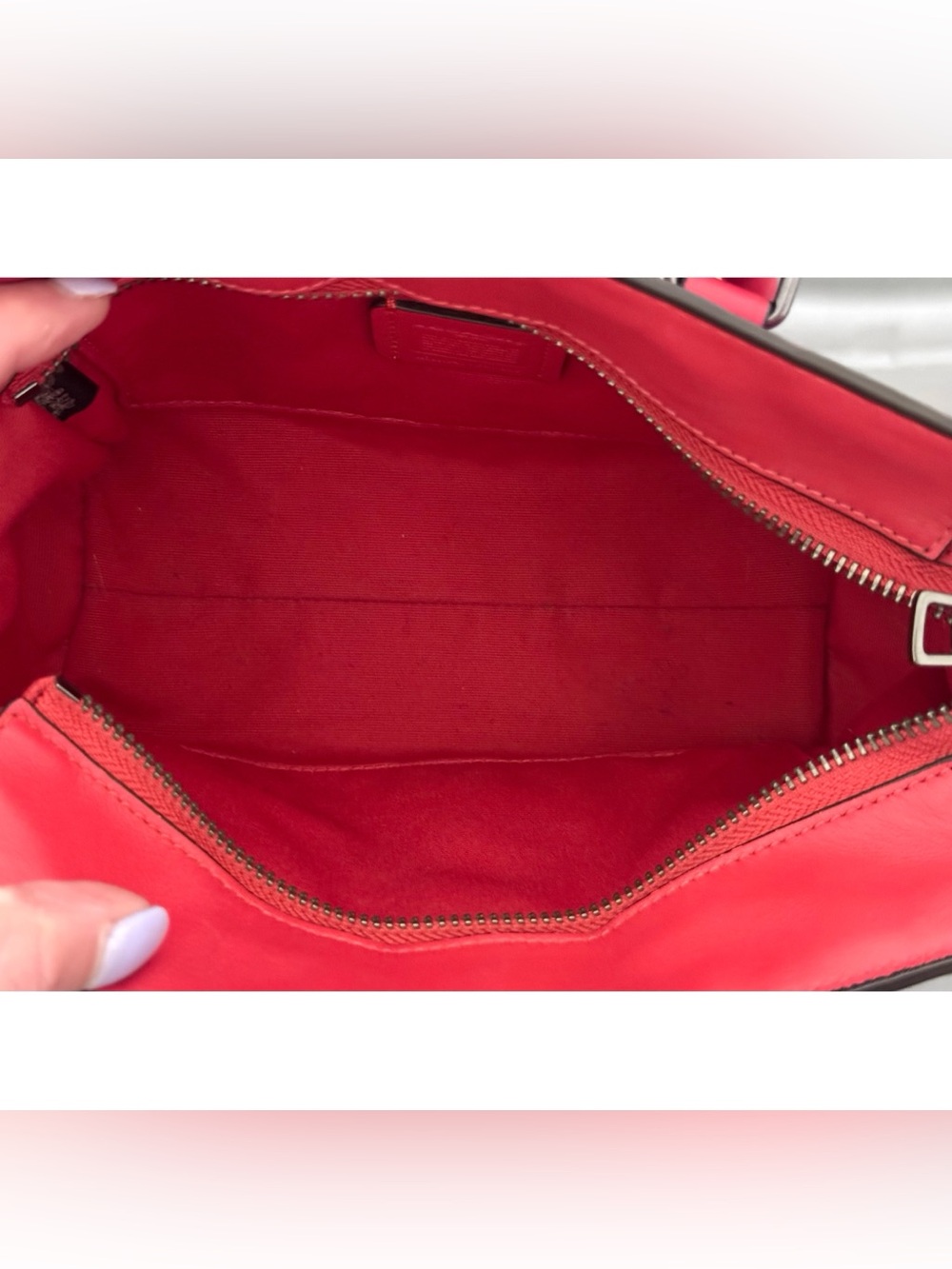 COACH Mini Blake Pebbled Leather Crossbody Carryall, RED - Picture 7 of 9